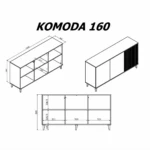 Komoda RANDOM KM-1 Komodos Miegamojo baldai Svetainės baldai Vaikų baldai thumbnail